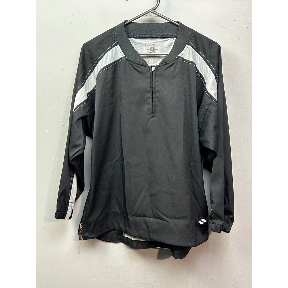 Easton Sports Pullover L/XL Black Gray Baseball Softball Warm Up‎ Jacket